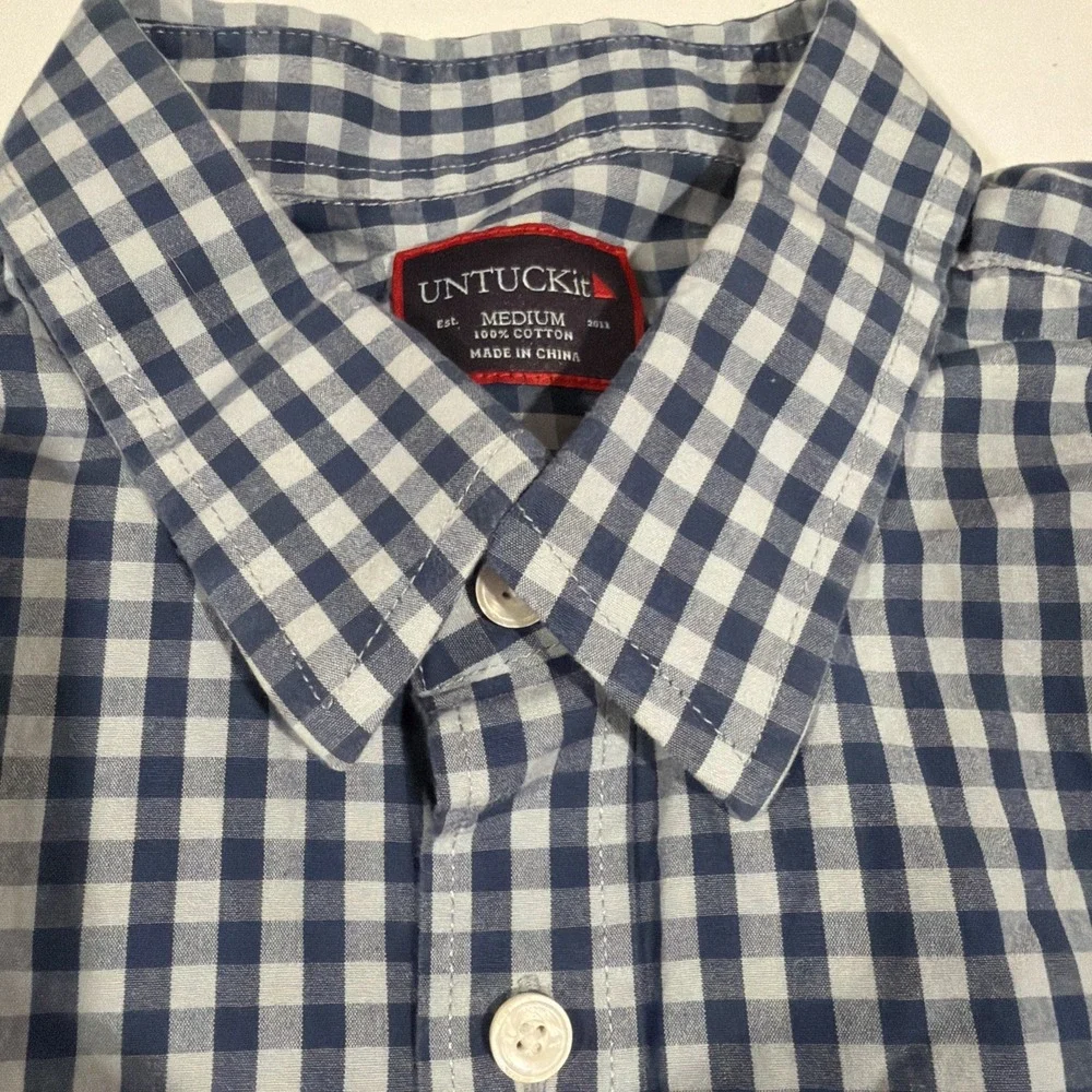 Untuckit Long Sleeve Button Down Shirt Men's Medium‎ Plaid